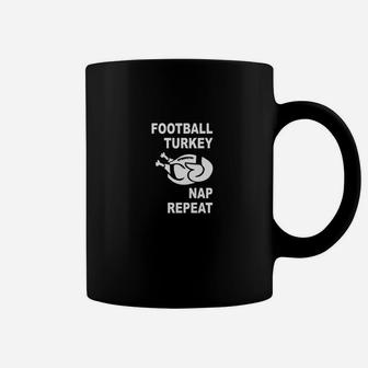 Vintage Football Turkey Nap Repeat Thanksgiving Coffee Mug | Crazezy
