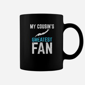 Vintage Graphic My Cousin Greatest Fan Swimming Coffee Mug | Crazezy
