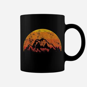 Vintage Mountain Sunset Hiking Gift For Nature Loving Camper Coffee Mug | Crazezy UK
