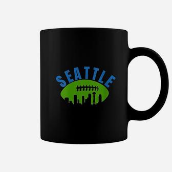 Vintage Seattle Cityscape Retro Football Graphic Coffee Mug | Crazezy UK