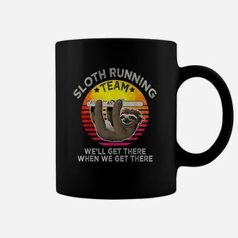 Vintage Sloth Running Team We Will Get There When We Get There Coffee Mug | Crazezy UK
