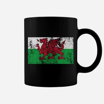 Wales Distressed Flag Welsh Red Dragon Retro Vintage Look Sweatshirt Coffee Mug | Crazezy