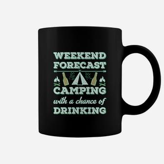 Weekend Forecast Camping Drinking Funny Camping Gift Coffee Mug | Crazezy
