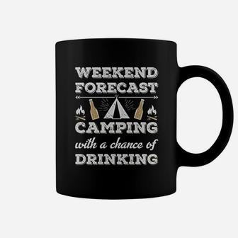 Weekend Forecast Camping With Drinking Funny Camping Gift Coffee Mug | Crazezy