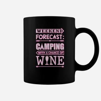 Weekend Forecast Camping With Wine Funny Camping Coffee Mug | Crazezy