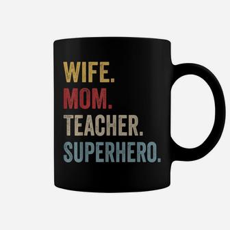 Wife Mom Teacher Superhero Mother's Day Coffee Mug | Crazezy CA