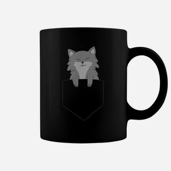 Wolf In Pocket Cute Wolves Lover Gift Funny Wolf Coffee Mug | Crazezy UK