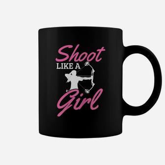 Womens Archery Shoot Like A Girl Bow Hunting Hunter Archer Gift Coffee Mug | Crazezy AU