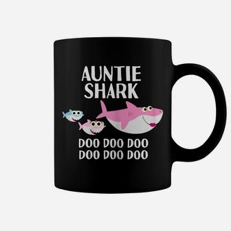 Womens Auntie Shark Doo Doo Aunty Aunt Niece Christmas Gifts Coffee Mug | Crazezy