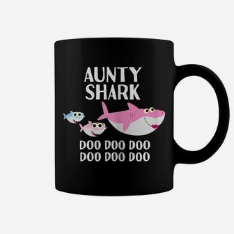 Womens Aunty Shark Doo Doo Christmas Gift Matching Family Pjs & Coffee Mug | Crazezy