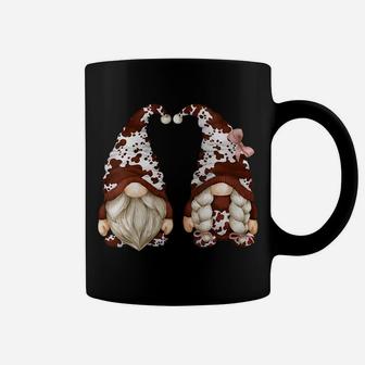Womens Farm Animal Gnomes For Cow Lover With Dark Brown Cow Print Coffee Mug | Crazezy AU