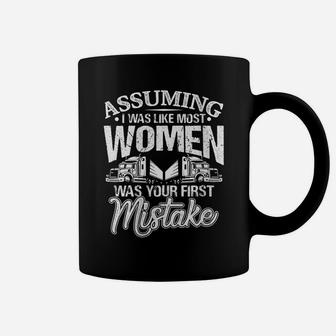 Womens Female Truck Driver Funny Trucker Girl Gift Coffee Mug | Crazezy