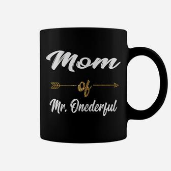 Womens Funny Mom Of Mr Onederful Wonderful 1St Birthday Boy Shirt Coffee Mug | Crazezy DE