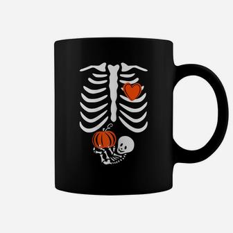 Womens Gag Thanksgiving Pregnancy Announcement Gift Skeleton Baby Coffee Mug | Crazezy CA