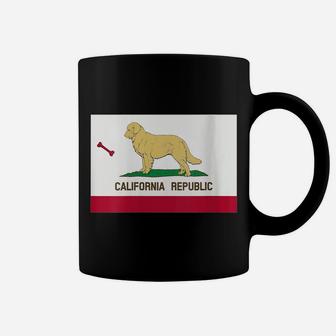 Womens Golden Retriever Funny California State Flag Coffee Mug | Crazezy