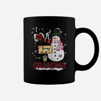 Womens I Love Being A Grandma Snowman Christmas Funny Xmas Coffee Mug | Crazezy AU