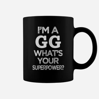 Womens I'm A Gg What's Your Superpower Funny Great Grandma Shirt Coffee Mug | Crazezy DE