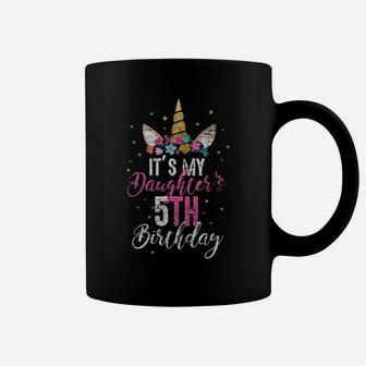 Womens Its My Daughters 5Th Birthay Mommy Gift Unicorn Birthday Coffee Mug | Crazezy CA