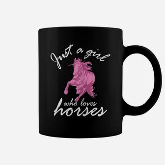 Womens Just A Girl Who Loves Horses Farm Animal Pony Lover Coffee Mug | Crazezy