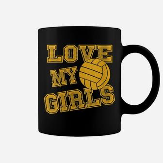 Womens Love My Girls Volleyball Shirt For Moms-Cute Volleyball Mom Coffee Mug | Crazezy