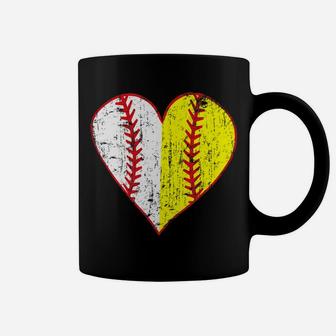 Womens Primitive Play Ball Love Baseball Softball Mom Heart Coffee Mug | Crazezy AU
