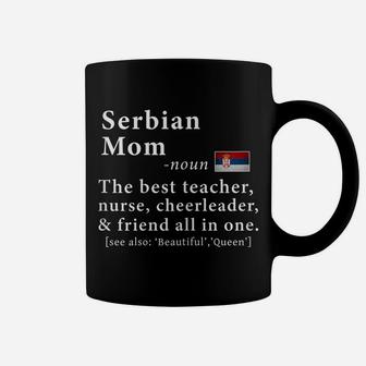 Womens Serbian Mom Definition Tee Serbia Flag Mothers Day Tee Coffee Mug | Crazezy