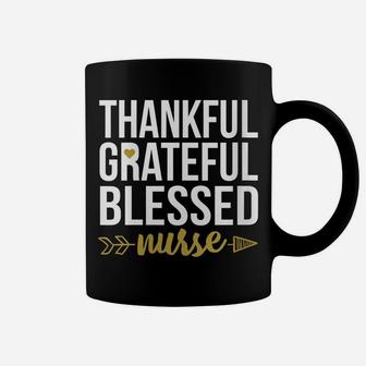 Womens Thankful Grateful Blessed Nurse Shirt Nursing Medical Cute Coffee Mug | Crazezy