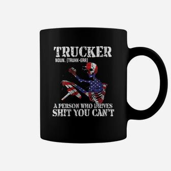Womens Truck Driver Definition Fathers Day USA Flag 4Th July Gift Coffee Mug | Crazezy
