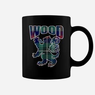 Wood Clan Kilt Tartan Lion Namesake Scottish Gift Coffee Mug | Crazezy