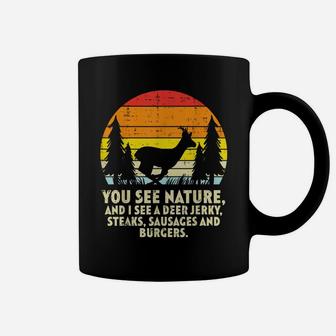 You See Nature Deer Sunset Retro Bow Hunting Hunter Dad Coffee Mug | Crazezy CA