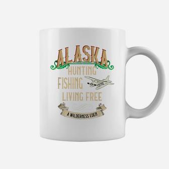 Alaska Hunting Fishing Living Free Vintage Wilderness Coffee Mug | Crazezy