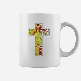All I Need Is Softball And Jesus Christian Cross Faith Coffee Mug | Crazezy DE