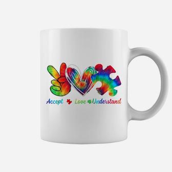 Autism Awareness Accept Understand Love Autism Mom Tie Dye T-Shirt Coffee Mug | Crazezy CA