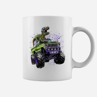 Awesome T Rex Dinosaur Monster Truck Birthday Gift Boys Kids Coffee Mug | Crazezy