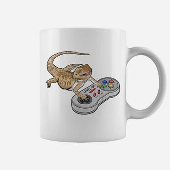 Bearded Dragon Playing Video Game Reptiles Pagona Gamers Coffee Mug | Crazezy