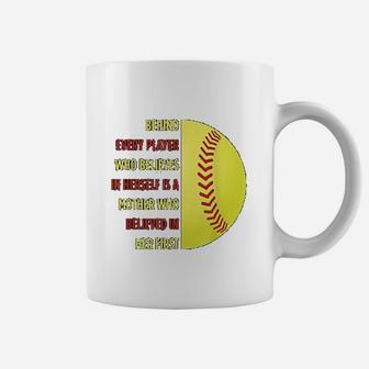 Behind Every Player Is A Mother Softball Coffee Mug | Crazezy
