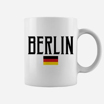 Berlin Germany Flag Vintage Black Text Coffee Mug | Crazezy DE
