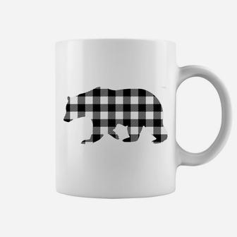 Black And White Buffalo Plaid Grandma Bear Christmas Pajama Coffee Mug | Crazezy