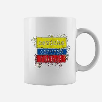 Ceviche Cerveza Futbol Funny Ecuador Flag Soccer Coffee Mug | Crazezy AU