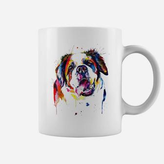 Colorful Saint Bernard Lover Dad Mom Funny Kidding Coffee Mug | Crazezy