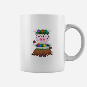 Cool Hawaiian Luau Pig Boar Hula Dancing Coffee Mug | Crazezy