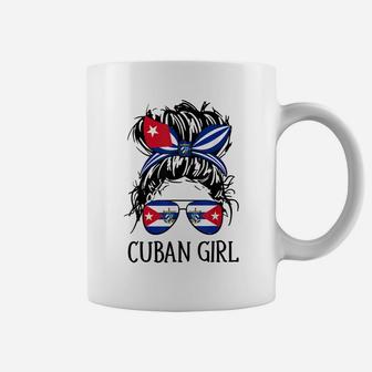 Cuban Girl Messy Hair Cuba Flag Coat Of Arms Coffee Mug | Crazezy UK