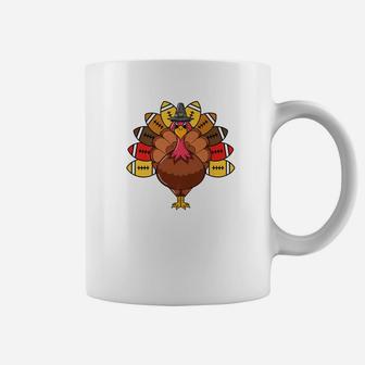 Cute Pilgrim Football Turkey Funny Thanksgiving Coffee Mug | Crazezy