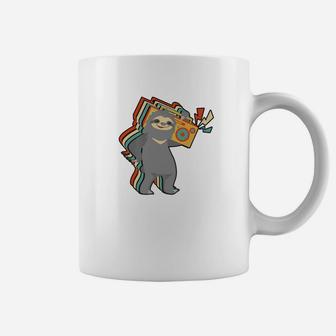 Cute Sloth Dancing With Radio Pet Animal Lover Coffee Mug | Crazezy DE