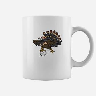 Dabbing Turkey Volleyball Happy Thanksgiving Day Coffee Mug | Crazezy