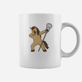 Dancing Dabbing Horse Lacrosse Player Coffee Mug | Crazezy UK