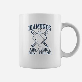 Diamonds Are A Girls Best Friend Funny Cute Baseball Coffee Mug | Crazezy UK