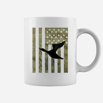 Duck Grass American Flag Bird Waterfowl Hunting Hunter Gift Coffee Mug | Crazezy