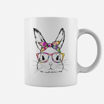 Dy Cute Bunny Face Tie Dye Glasses Easter Day Coffee Mug | Crazezy CA