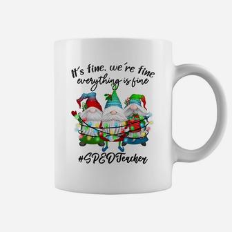 Everything Is Fine Special Education SPED Teacher Christmas Coffee Mug | Crazezy